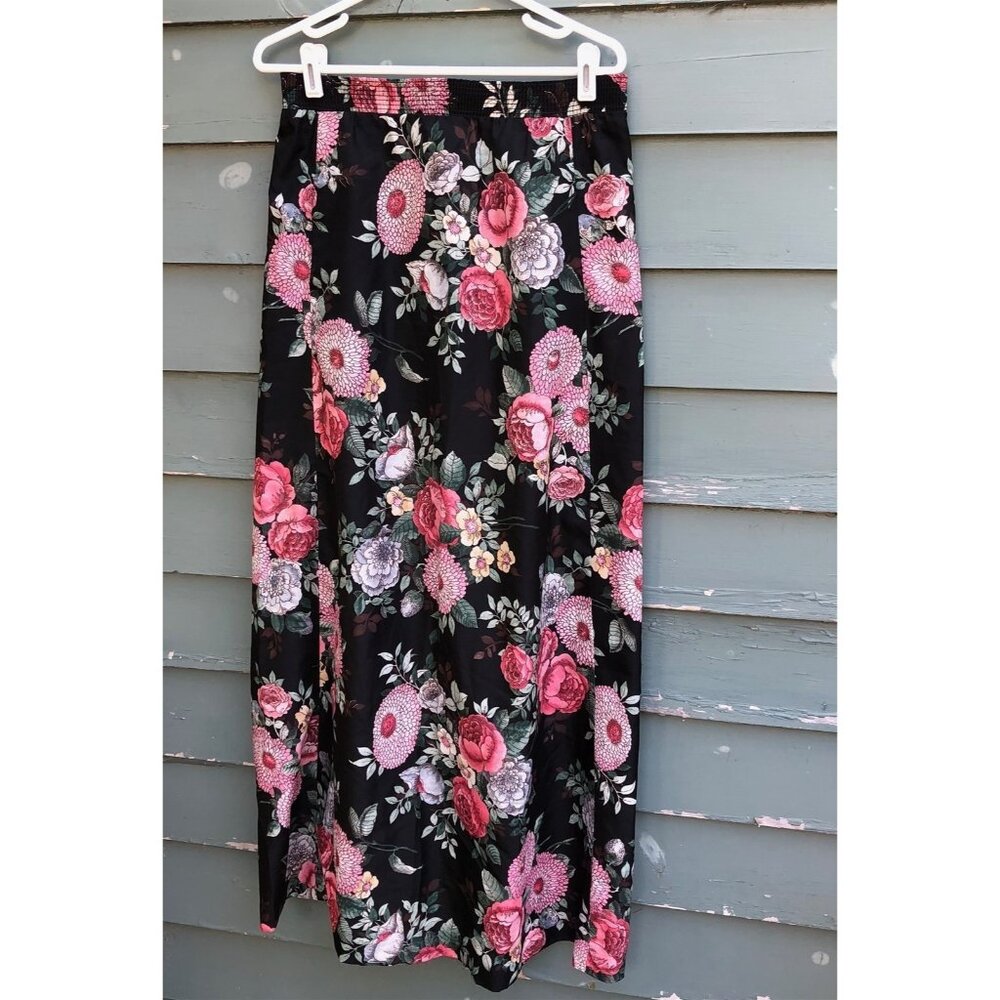 Vintage Midi Skirt Long Skirt Floral Flowers Edith Flagg Three Flaggs womens 6
